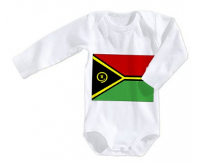 Body bebé Bandera Vanuatu talla 3/6 meses mangas largas