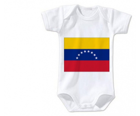Body Bandera del Bebé Venezuela Tamaño 3/6 Meses Mangas Cortas