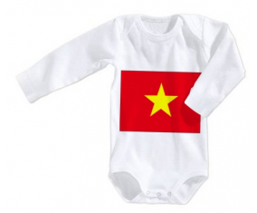 Body bebé Bandera Vietnam talla 3/6 meses mangas largas