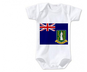 Body Baby Flag Las islas vírgenes tallan mangas cortas de 3/6 meses