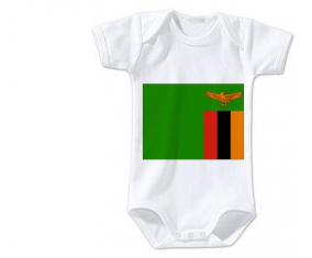 Body bebé Zambia bandera tamaño 3/6 meses mangas cortas