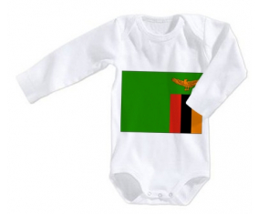 Body bebé Zambia bandera tamaño 3/6 meses mangas largas