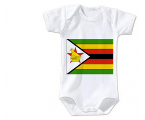 Body bebé Bandera Zimbabue talla 3/6 meses mangas cortas