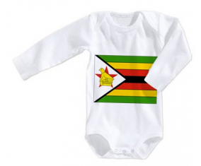 Body bandera del bebé Zimbabue tamaño 3/6 meses mangas largas