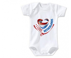 Body Baby I Love Netherland mapea mangas cortas de tamaño 3/6 meses