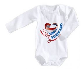 Body Baby I Love Netherland mapea mangas largas de tamaño 3/6 meses