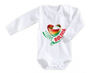 Body bebé I Love Bolivia talla 3/6 meses mangas largas