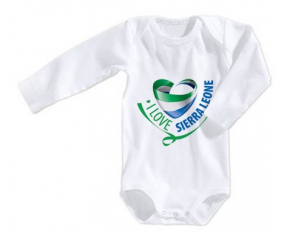Body bebé me encanta Sierra Leona talla 3/6 meses mangas largas