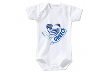 Body Baby I Love Greece mapea mangas cortas de tamaño 3/6 meses
