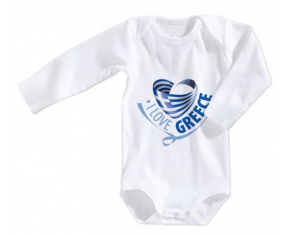Body Baby I Love Greece asigna mangas largas de tamaño 3/6 meses