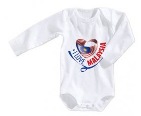 Body bebé I Love Malaysia talla 3/6 meses mangas largas