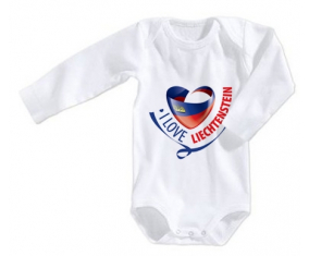 Body Baby I Love Liechtenstein mapea mangas largas de tamaño 3/6 meses
