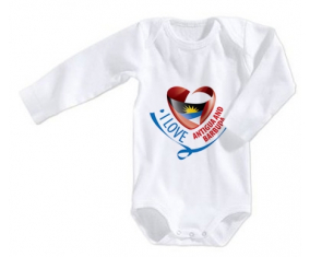 Body bebé I Love Antigua y Barbuda talla 3/6 meses mangas largas