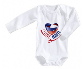 Body bebé I Love Haiti talla 3/6 meses mangas largas