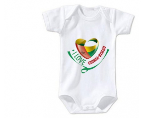 Body bebé I Love Guinea-Bissau talla 3/6 meses mangas cortas