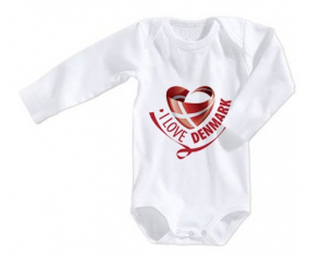Body bebé I Love Dinamarca talla 3/6 meses mangas largas