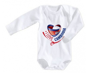 Body bebé I Love Cambodia talla 3/6 meses mangas largas