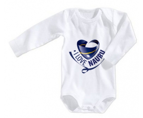 Body bebé I Love Nauru talla 3/6 meses mangas largas