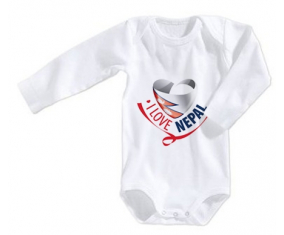 Body bebé I Love Nepal talla 3/6 meses mangas largas