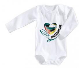 Body bebé I Love Mozambique talla 3/6 meses mangas largas