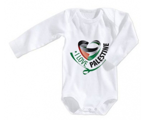 Body bebé I Love Palestina talla 3/6 meses mangas largas