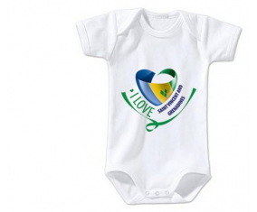 Body bebé I Love Saint Vincent y Granadinas talla 3/6 meses mangas cortas