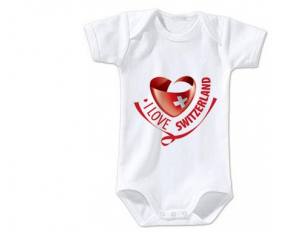 Body bebé I Love Suiza talla 3/6 meses mangas cortas