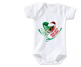 Body bebé I Love Saint Kitts y Nevis talla 3/6 meses mangas cortas