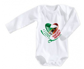 Body bebé I Love Saint Kitts y Nevis talla 3/6 meses mangas largas