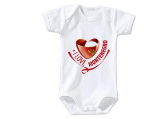 Body bebé I Love Montenegro talla 3/6 meses mangas cortas