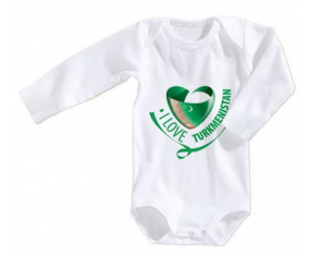 Body bebé I Love Turkmenistán talla 3/6 meses mangas largas