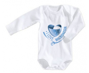 Body bebé me encanta la micronesia tamaño 3/6 meses mangas largas
