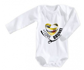 Body bebé I Love Brunei talla 3/6 meses mangas largas