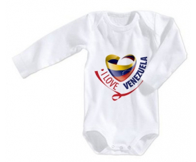 Body bebé I Love Venezuela talla 3/6 meses mangas largas