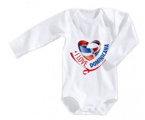 Body bebé I Love Dominicana talla 3/6 meses mangas largas