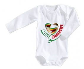 Body bebé I Love Zimbabwe talla 3/6 meses mangas largas