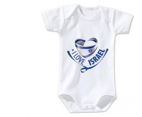 Body bebé me encanta Israel talla 3/6 meses mangas cortas