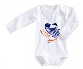 Body bebé I Love Marshall islas tamaño 3/6 meses mangas largas