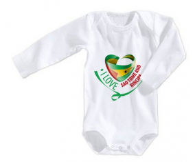 Body bebé I Love Santo Tomé y Rincipe talla 3/6 meses mangas largas