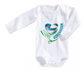 Body bebé I Love Uzbekistán talla 3/6 meses mangas largas