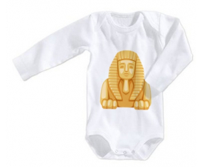 Body estatua del bebé del símbolo egipcio de la esfinge del antiguo Egipto tamaño 3/6 meses mangas largas