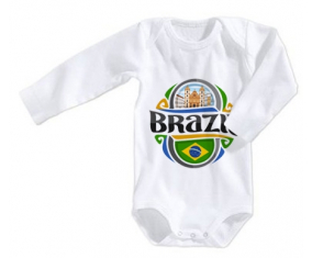 Body Bandera del Bebé Brasil Tamaño 3/6 Meses Mangas Largas