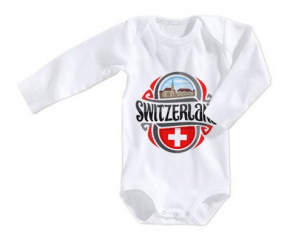 Body bebé Bandera Suiza talla 3/6 meses mangas largas