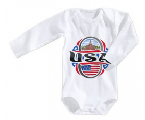 Body Baby Flag USA Tamaño 3/6 Meses Mangas Largas