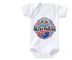 Body Baby Flag Australia Talla 3/6 Meses Mangas Cortas