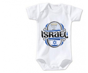 Body bandera del bebé Israel tamaño 3/6 meses mangas cortas