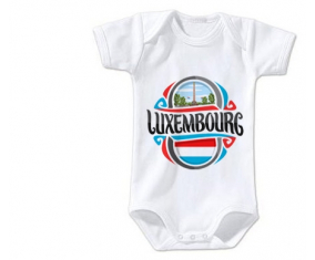 Body bebé Bandera Luxemburgo talla 3/6 meses mangas cortas