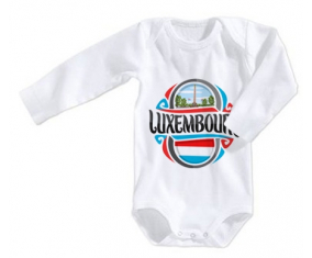 Body bebé Bandera Luxemburgo tamaño 3/6 meses mangas largas