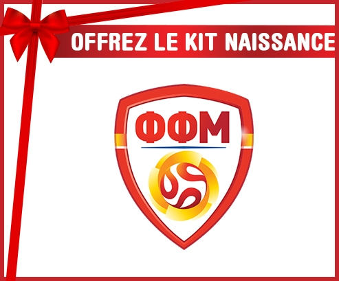 kit naissance bebé personalizado equipo nacional de fútbol de Macedonia del Norte