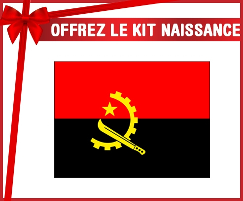 kit naissance bebé personalizado Bandera de Angola